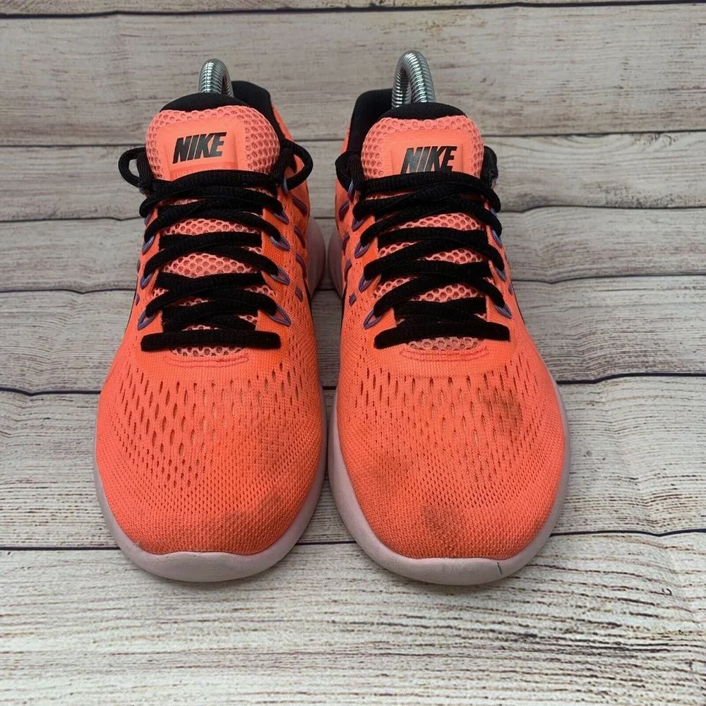 Nike Womens Lunarglide 8 Running Shoes Coral 843726-606 Lace Up Low Top Sz 7